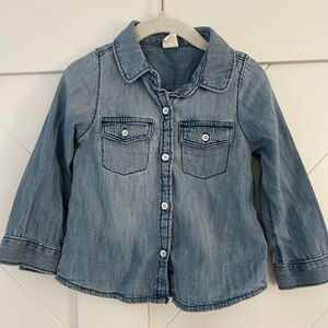 Baby GAP Light Blue Kids Jean Button Down Shirt